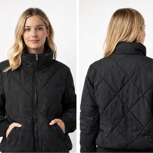 Elegant Black Women's Quilted Puffer Jacket